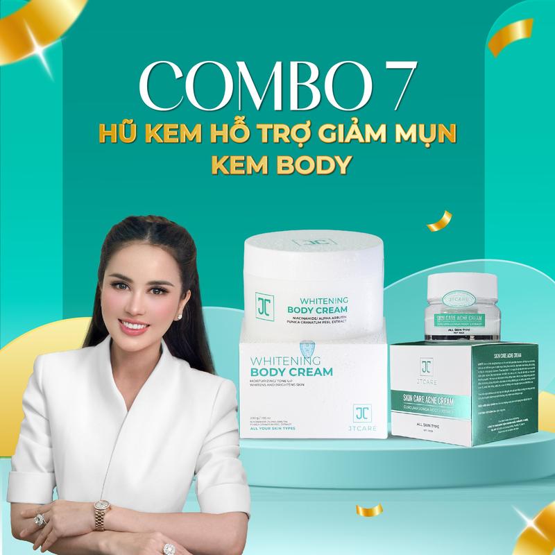 CB22 - Combo DA MỤN & SÁNG DA (JT01+JT04) -  Bộ đôi sản phẩm gồm: 1 hũ kem hỗ trợ giảm mụn, 1 kem body Nhã Lê - Chăm Sóc Da Skincare 1