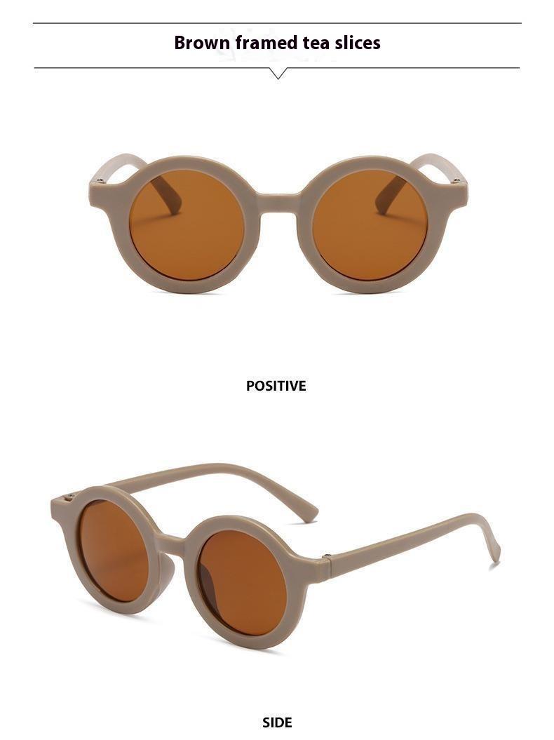 Product Introduction of Popular children's sunglasses trend retro baby Korean version boys and girls sunglasses cat poop coffee 12
