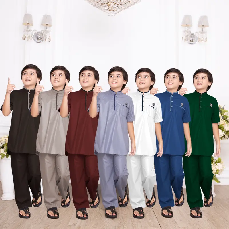 Setelan Baju  Koko Anak Tangan Pendek Polet 9 - 16 Tahun Zahran Series Original An-Nurzam 2