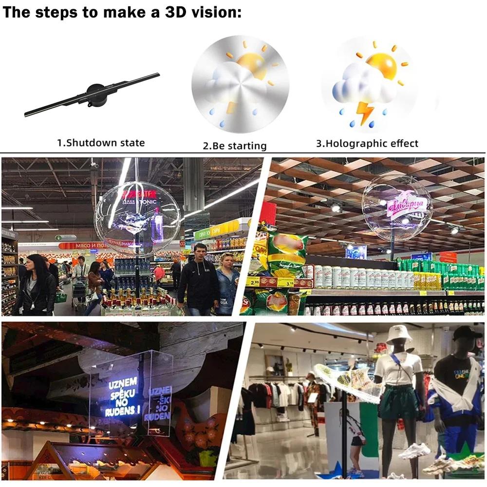 New 3D Hologram Fan 41CM HD WiFi 3D Hologram Projector Fan for Business Store Advertising Bar Party Decor DIY 3D Hologram Fan - Image 3