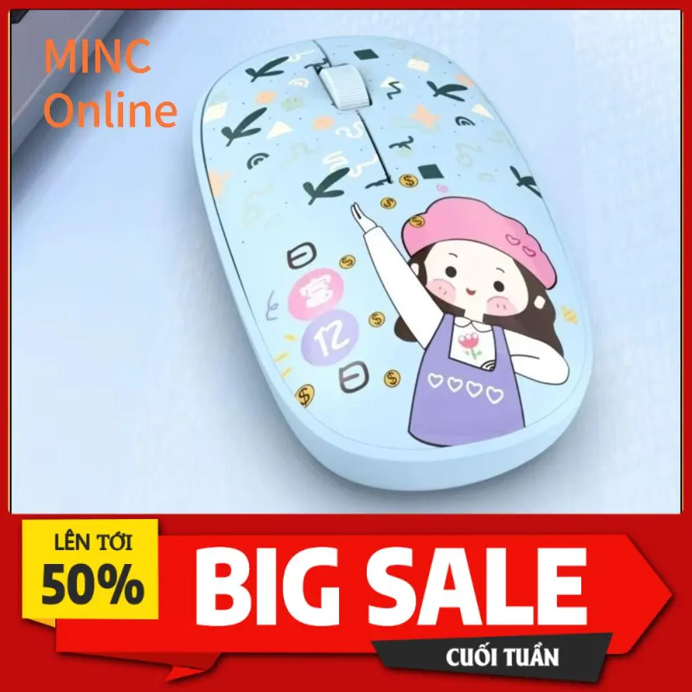 MINC ONLINE 2.4GHz Chuột không dây Im lặng Bluetooth 5.0 Chuột máy tính Chất lượng cao Mini Chuột Bluetooth Trường học