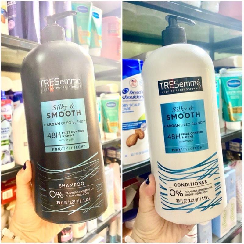 Gội Đầu NữCHAI VÒI 1150ML - DẦU GỘI DẦU XẢ TRESEMME MỸ SILKY SMOOTH SHAMPOO & CONDITIONER