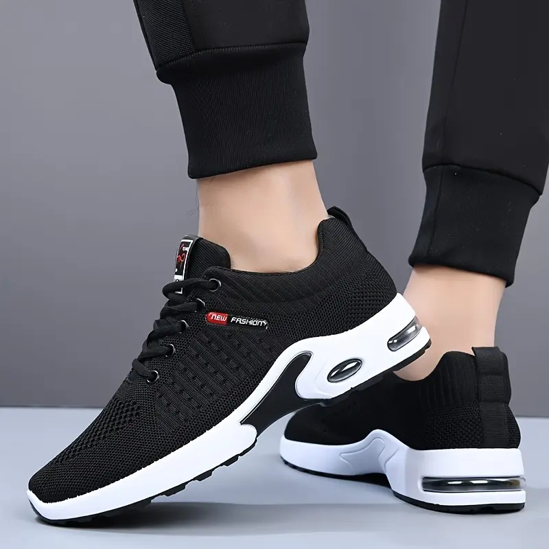 Men'S Athletic Running Shoes, Walking Footwear, Fashionable Fitness Sneakers for Men, Breathable, Lightweight, Comfortable - Fabric Upper, PVC Sole, Lace-Up Closure, with Striped Pattern 6