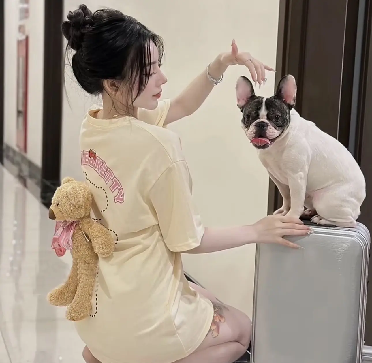 [Lucy Store HN] A4 Áo gấu nơ kity 2 màu dễ thương Nữ Thun Top Women chất cotton mềm co giãn 2 chiều