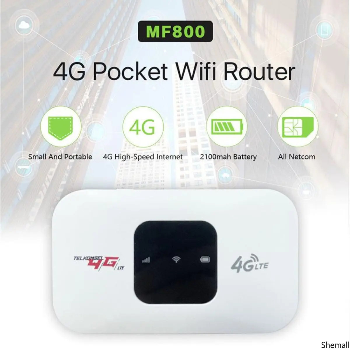Unlocked 4G LTE Portable MiFi Modem & WiFi Router with SIM Card Insertion, Supporting Frequency Bands 1, 3, 5, 40dsa