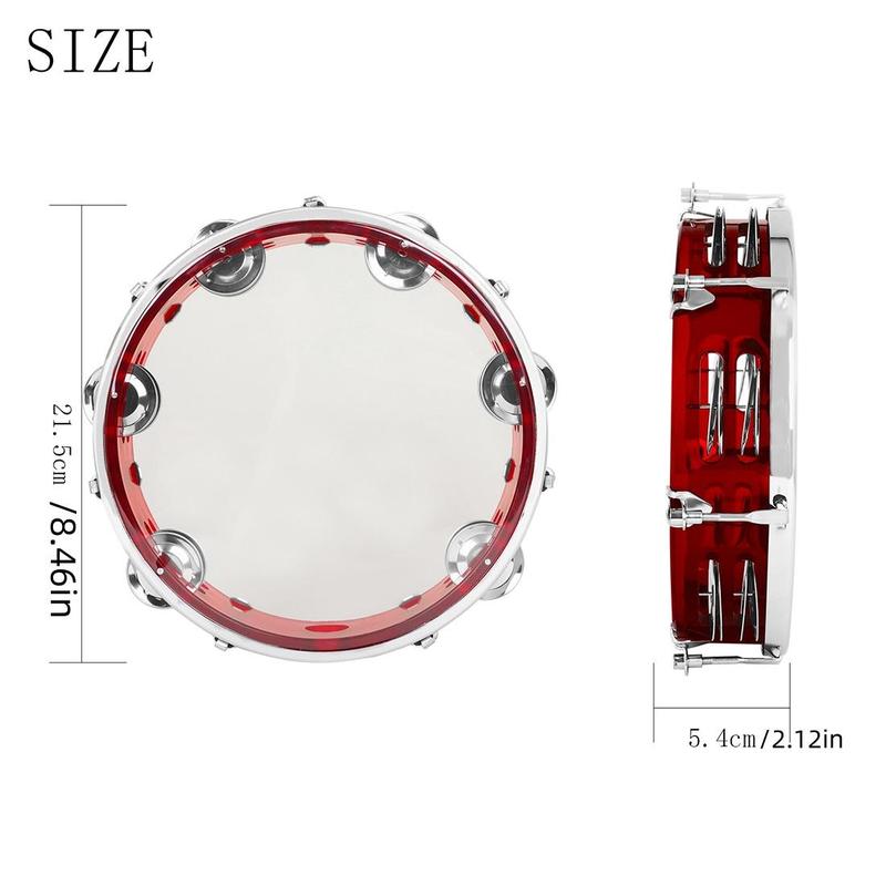 Product Introduction of 8 Inch Self-tuning Tambourine, 1 Count Professional Musical Instrument for Adults, Musical Instrument for Home School Office 12