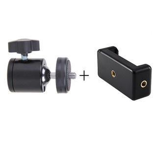 Bộ Kẹp Điện Thoại Kèm Bi Cầu Xoay 360 Độ Có Thể Lắp Đèn Livestream, Chân Đèn, Tripod, Gậy Chụp Ảnh, Giá Đỡ Điện Thoại
