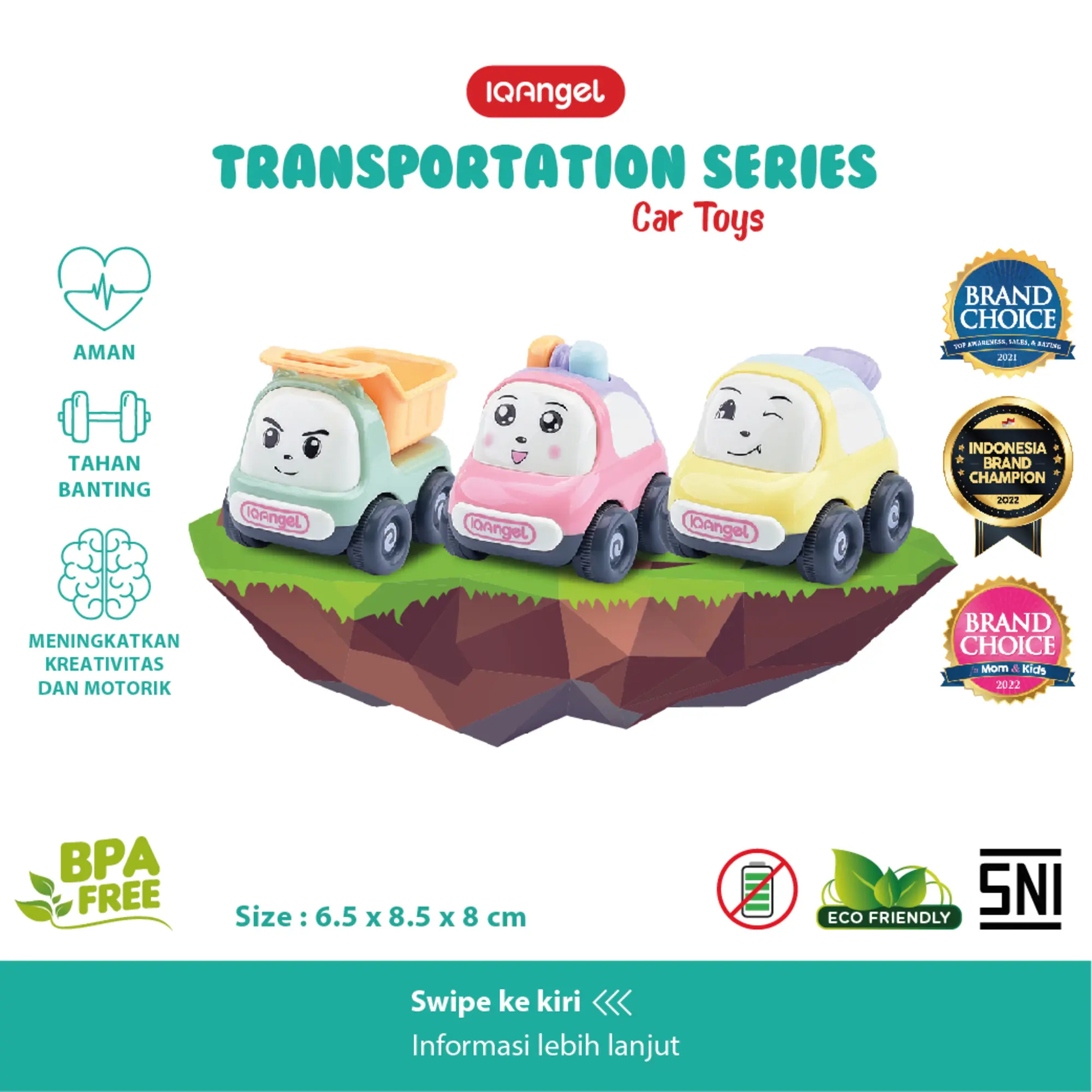Car IQAngel  Toys / Mobil Mainan Anak / Mainan Edukasi Bayi / Mainan Mobil / Mainan Motorik Anak Pendidikan Dini Balita Belajar
