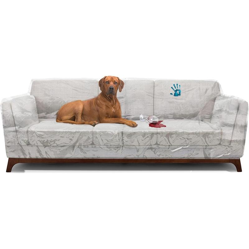 TikTok Shop Plastic Couch Cover Plastic Sofa Cover Plastic Sofa Cover Protector Plastic Couch Covers for Pets Plastic Couch Protector Plastic Cover for Couch Dogs Cats Clear Vinyl 96 x42 x40