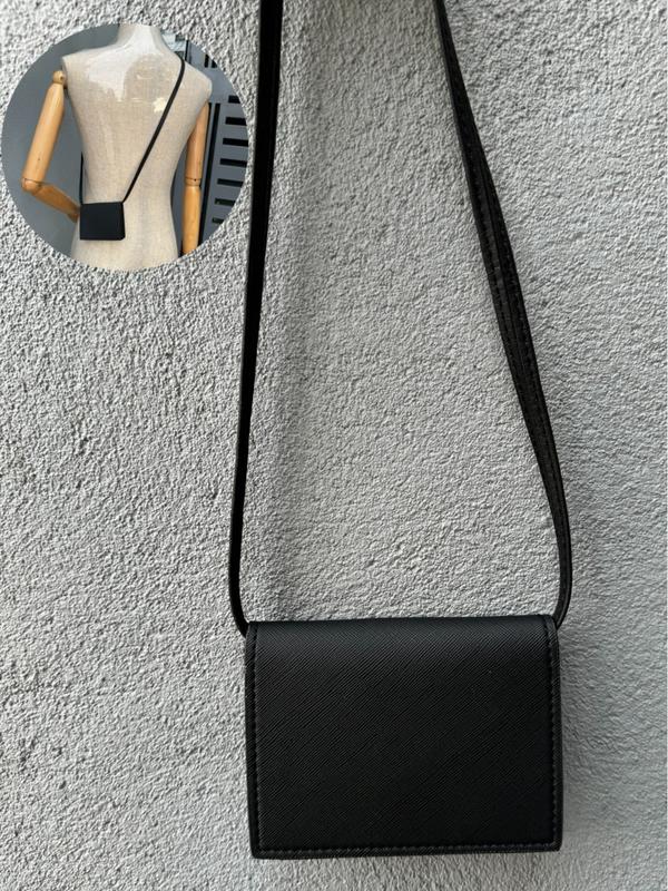 Ví Da Mini gập đôi kem hoa, dây đeo thời trang, 4 ngăn thẻ/tiền mặt, 16x11cm khi mở