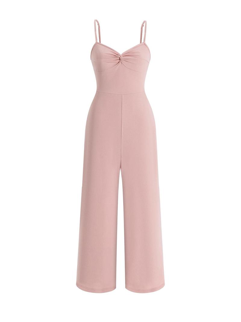 Product Introduction of Women's Solid Color Cami Jumpsuit, Casual Sleeveless Jumpsuit for Summer, Fashion Women's Clothing for Daily Wear 1