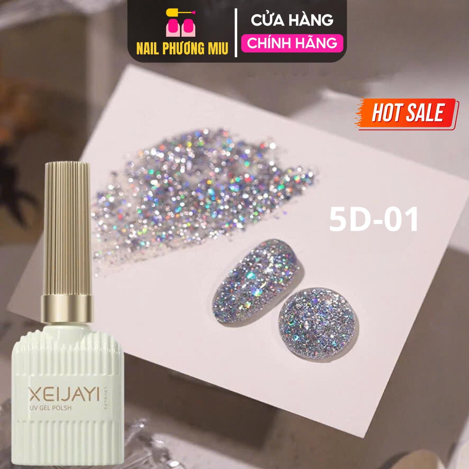 Sơn Gel Nhũ Flash 5D XE Kim Tuyến Trắng Bạc 5D-01