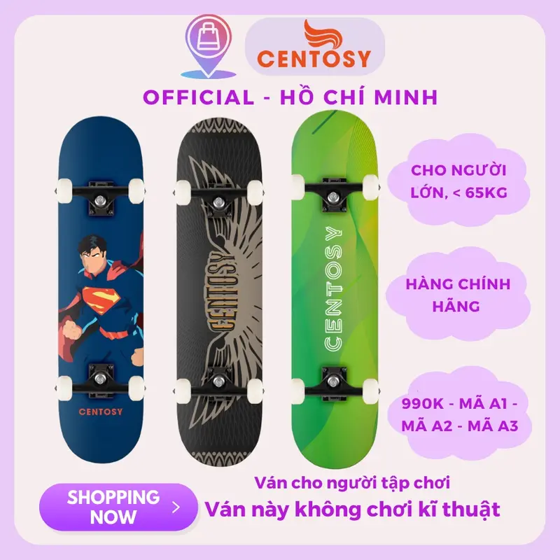Ván Trượt Sports CENTOSY A1 Super - Mặt Nhám Cao Cấp, In Hình Độc Đáo, Chơi Kỹ Thuật Chuyên Nghiệp 0