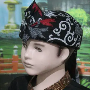iket kepala blangkon TRADISIONAL sunda jawa atas tutup uk dewasa dan anak (IKET ABU) Karet