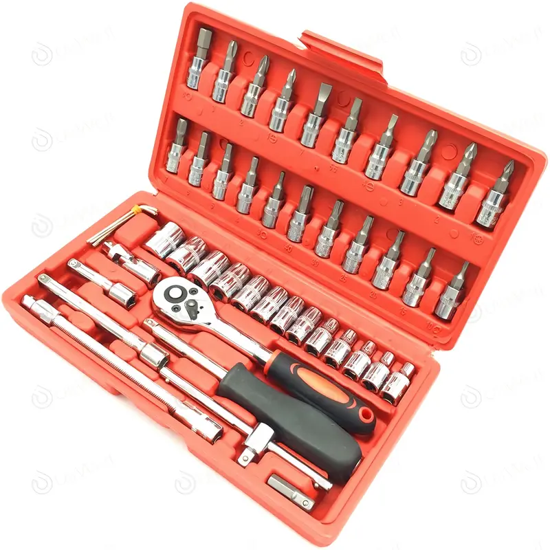 SHIIE Kunci Shock Sok Set 46 Pcs  Merek Tekiro 1/2DR 8-24mm 6pt Original Ready Kunci Shock Set Tekiro 4