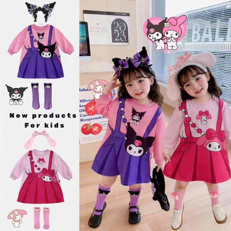 Product Introduction of Váy Len Mơ, Hàng Mới Về Mùa Xuân Và Mùa Thu, Dành Cho Bé Gái, Túi Messenger, Váy Niềng Răng, Thiết Kế Hoạt Hình, Giả Hai Lớp, Dài Tay, Thích Hợp Cho Bé Gái 2