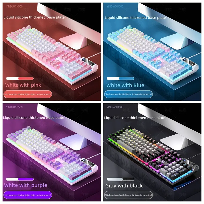 Zeus x Raiku Wired Rainbow LED Ligh Gaming Keyboard 98 Keys Silent ...