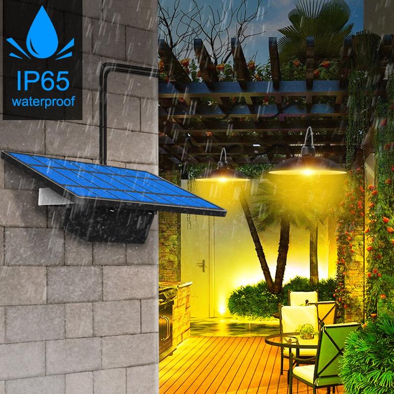 Lampu Tenaga Surya LED Lamp Solar Panel Waterproof 2 Light / LAMPU SOLAR 2 BOHLAM LED /  RETRO LAMPU TENAGA MATAHARI / LAMPU OUTDOOR / SOLAR LIGHT 1