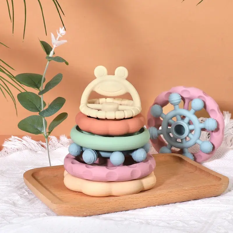 New Children's Silicone Building Blocks Stacking Fun Early Education