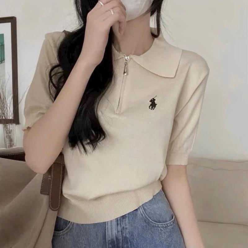 Áo len cổ bẻ thêu NGỰA KÉO KHOÁ chất len mịn.