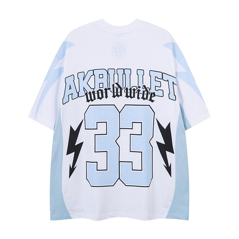Product Introduction of AKanbullet Summer New Pure Cotton Short Sleeve T-Shirt American Style Jersey Trend Brand High-Quality Heavyweight Printed T-Shirt 10