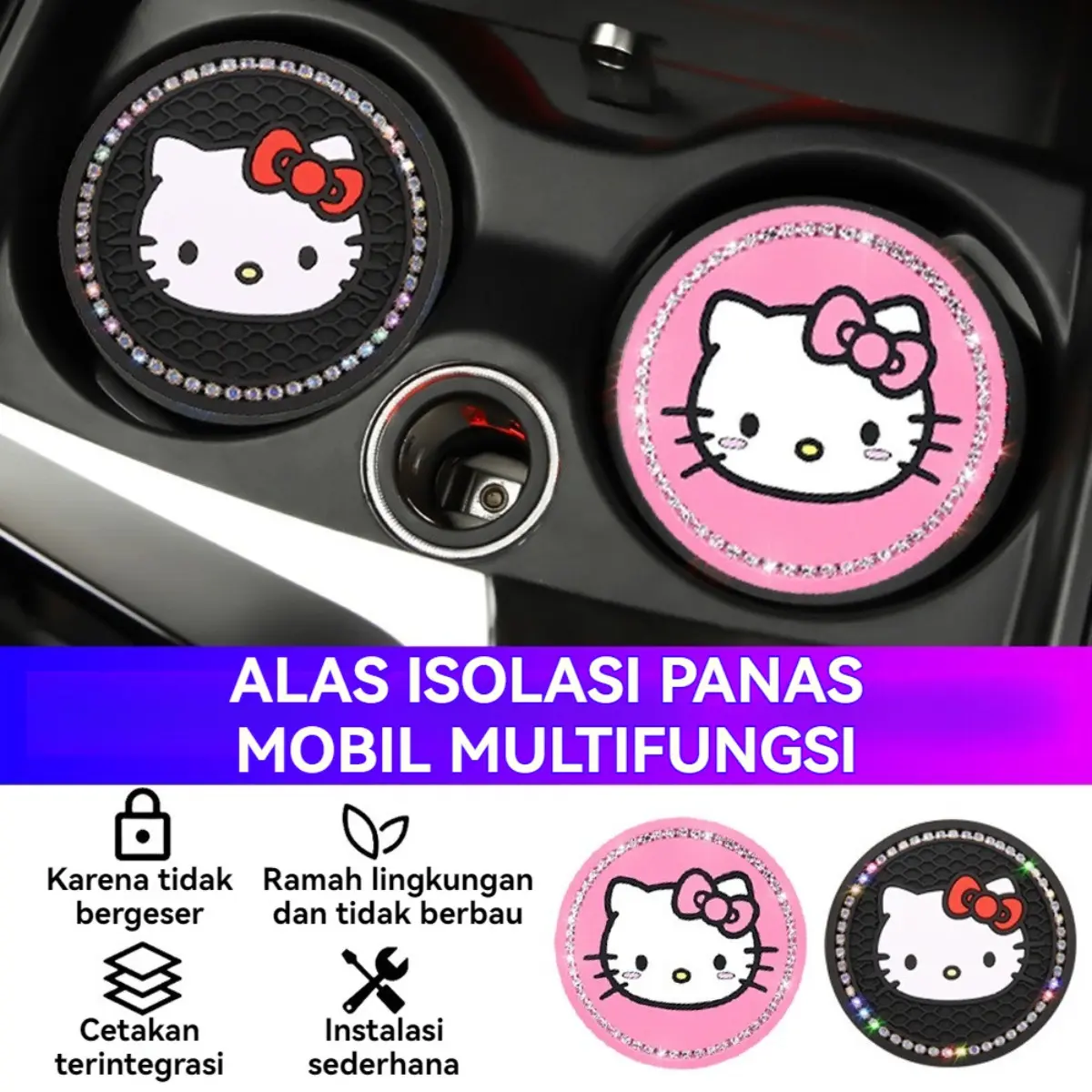 2 Pasang Alas Gelas Mobil Silikon Anti Slip dengan Penahan, Tempat Minuman Mobil, Pelindung Dashboard, Aksesoris Interior Mobil yang Tahan Lama dan Fleksibel, Mudah Dipasang, Perlindungan Maksimal untuk Kenyamanan dan Keselamatan Berkendara