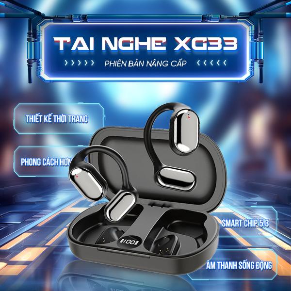 Tai nghe thể thao XG-33 smart chip 5.3  thời trang đeo không gây đau tai, âm thanh HIFI sống động, kháng lực,  chống mồ hôi mưa nhỏ, thích hợp cho bạn hoạt động thể thao ngoài trời Bluetooth Silicon Earphone, hộp đựng tích hợp sạc dự ohongf tiện lợi