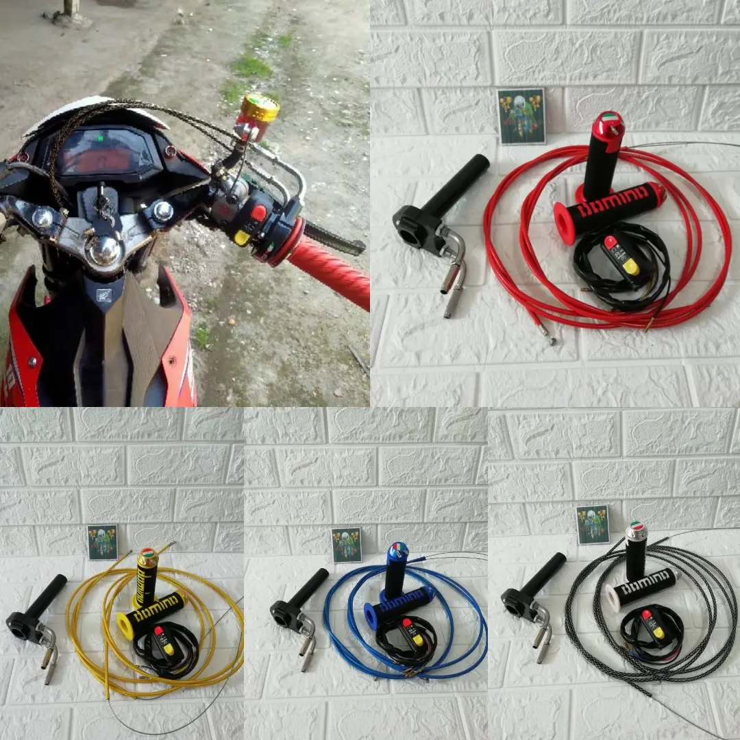 Gas Spontan 2 Kabel + Saklar Kanan + Handgrip Jalu = PCX 150. Nmax 155, Sonic 150. CBR 150 RR, CB 150 R, Aerox 155, Vixion New, Scoopy Esp.