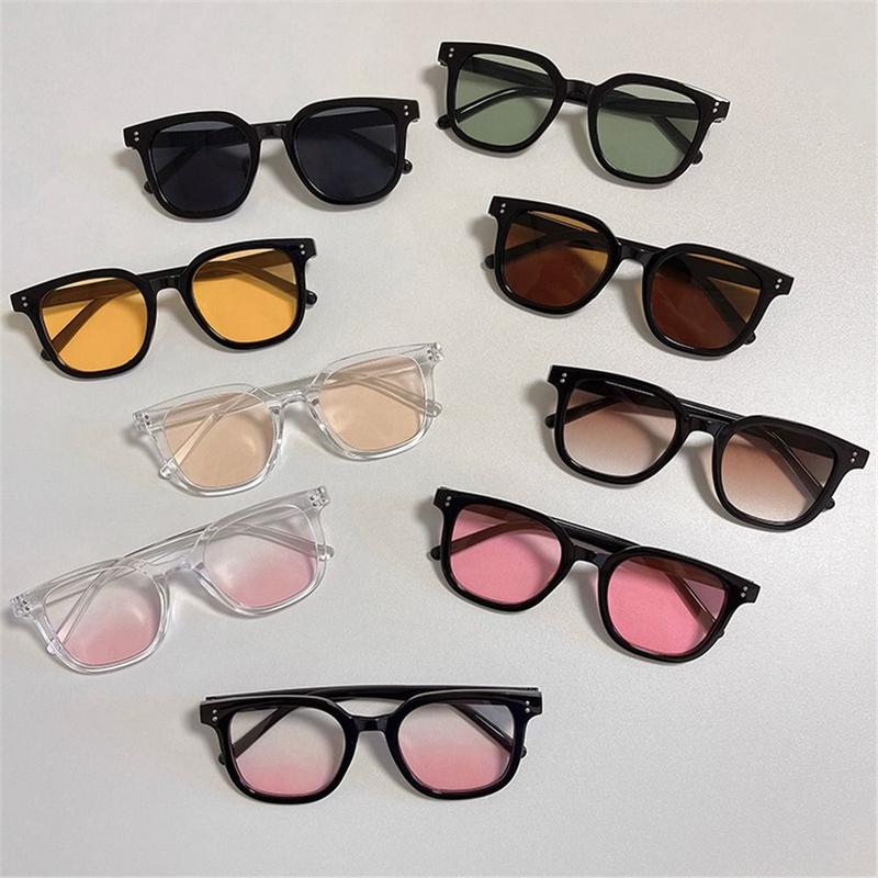 Fashion Square Gradient Blush Sunglasses No Makeup UV400 Protection Anti-Glare Shades Decorative Eyewear for Driving, Fishing, and Travel 0