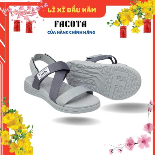 [FREESHIP] Giày sandal, dép quai hậu, dép xăng đan nam nữ FACOTA màu XÁM PHỐI NN đi học  DéP  Đế Bằng