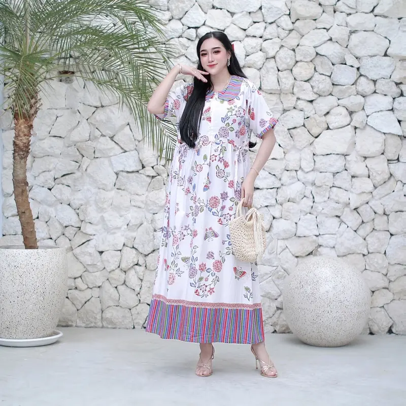 [Djuragan Daster] DRESS BUNGA RANTING LD 110cm By ALESHA BATIK Rayon busui Cantik Casual regular gaun kasual 2