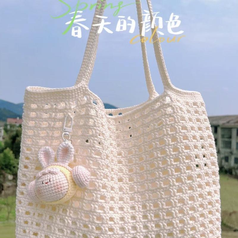 Product Introduction of [Store Hot Sale] Summer Waffle Knit Bag DIY Handmade Yarn Material Summer Fresh Photo Shoot Gift for Best Friend 1