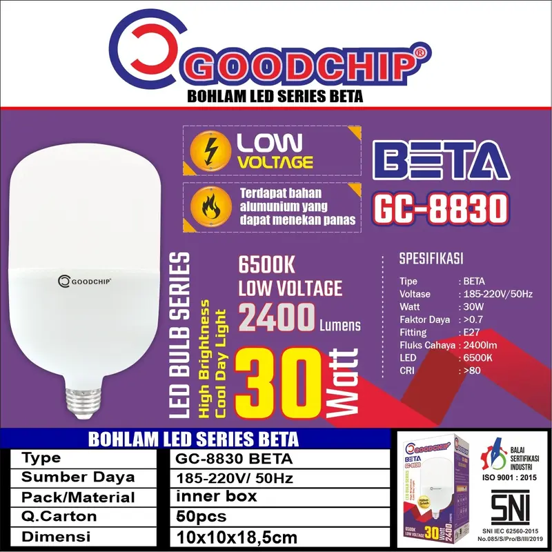Bohlam Jumbo LED Goodchip Series Beta Lampu Bulb Kapsul Tabung 7