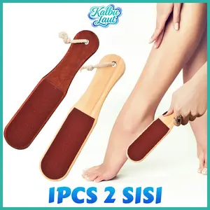 Hilangkan Kulit Mati Kapalan Amplas Kaki Kayu 2 Sisi Besar Alat Pedicure Praktis Efektif