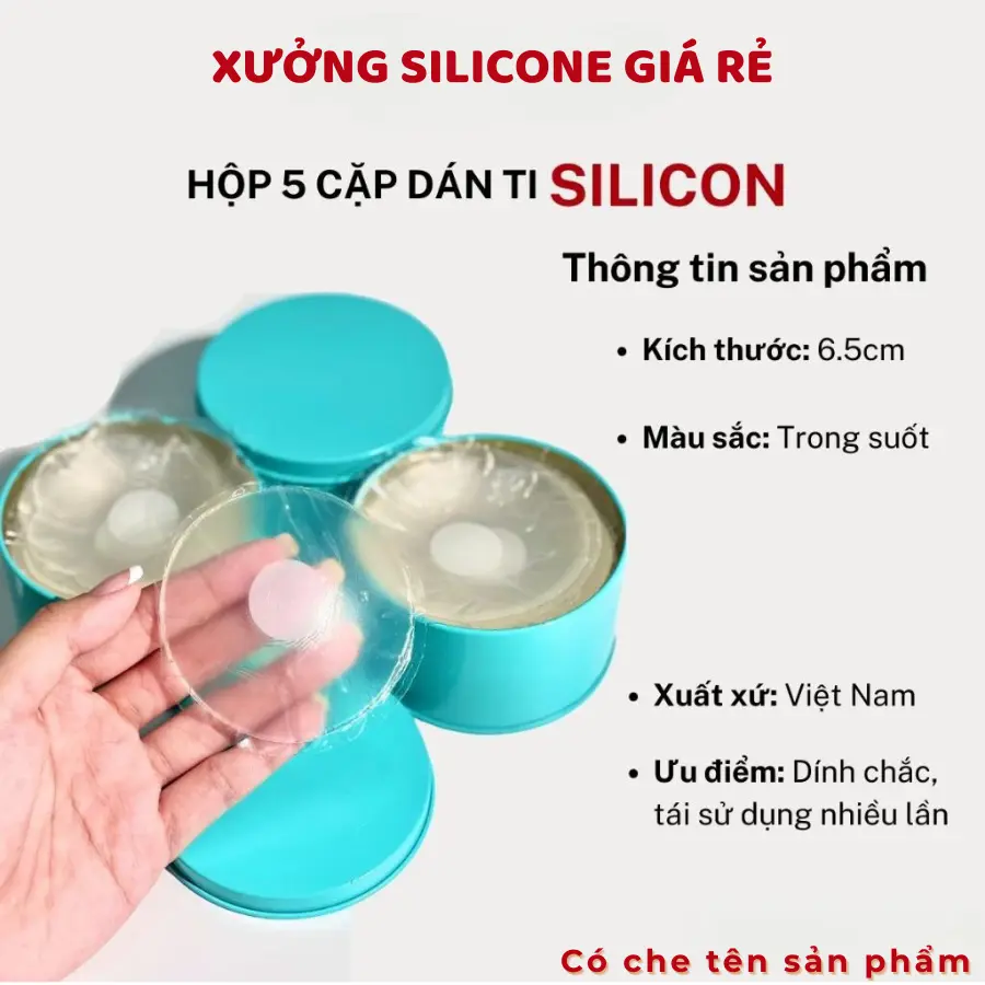 Hộp 5 Cặp Miếng Dán Ngực Silicone Trong Suốt Che Nhũ Hoa Siêu Mỏng Sử Dụng Nhiều Lần 999 Nữ Women Voi Sen Nho Bra mieng  dan mieng  danti silicone sinh học silicon hồng