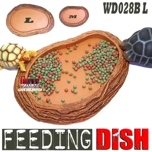 WD028B FEEDINGDISH FEEDING FEEDER ROUND OVAL TEMPAT MAKAN WADAH MAKANAN REPTILE KURA KURA DARAT SULCATA PARDALIS TORTO TORTOISE IGUANA SALVA MONITOR KELOMANG KADAL LIZARD ULAR DEKORASI PERLENGKAPAN KANDANG HEWAN REPTIL