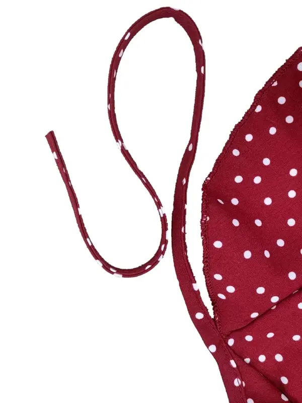 Women's Polka Dot Print Dress, Elegant Fashion Casual Ruffle Trim Midi Dress for Daily Outdoor Wear, Ladies Dress for All Seasons, Womenswear, Shortsleeve, Casual Dresses 6
