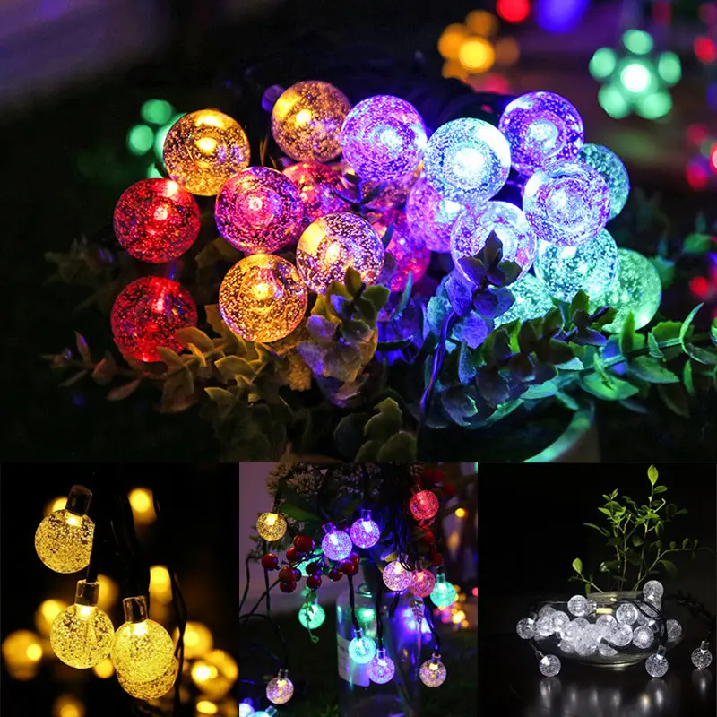 Đèn trang trí năng lượng mặt trời Dây đèn tròn, tích kiệm điện, bóng siêu sáng, chống thấm nước - DA3094 2