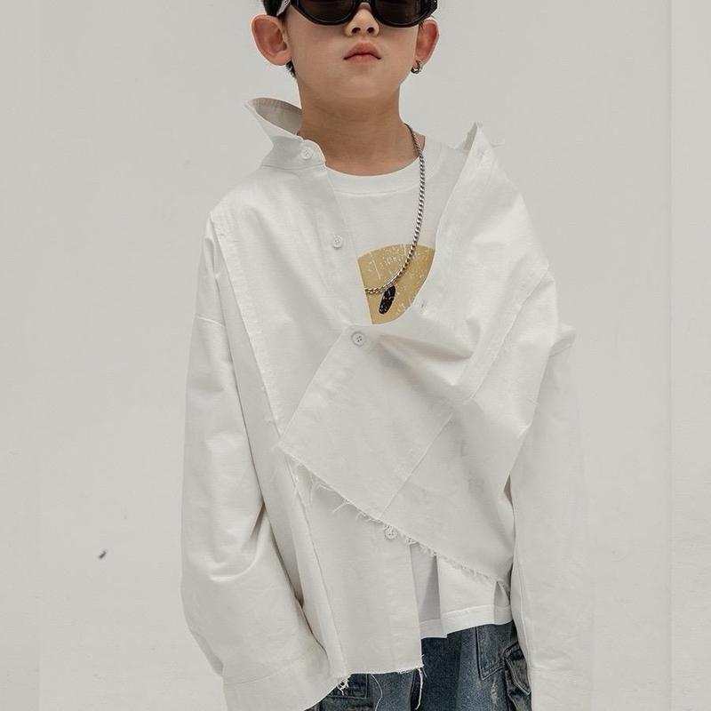 ĐẬU LÊN BAR | ÁO SƠ MI TRẮNG RÁCH GẤU ÁO CHẤT VẢI DÀY CHO BÉ TRAI VÀ GÁI HÃNG LYGIE