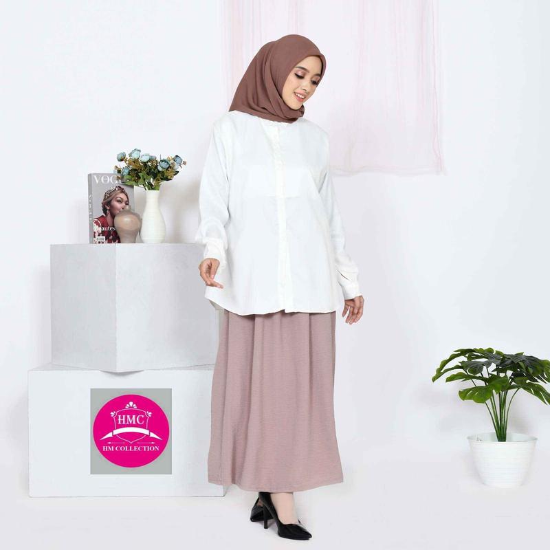 Rok  Panjang CRINKLE Airflow / Dayli Rok JUMBO / Rok Crinkle Murah Serut Tali Terbaru  Muslim Wanita Dewasa Katun 4