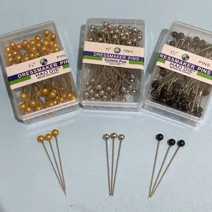 Jarum pentul hijab/jilbab antikarat bahan stainless perkotak isi 80-100 batang