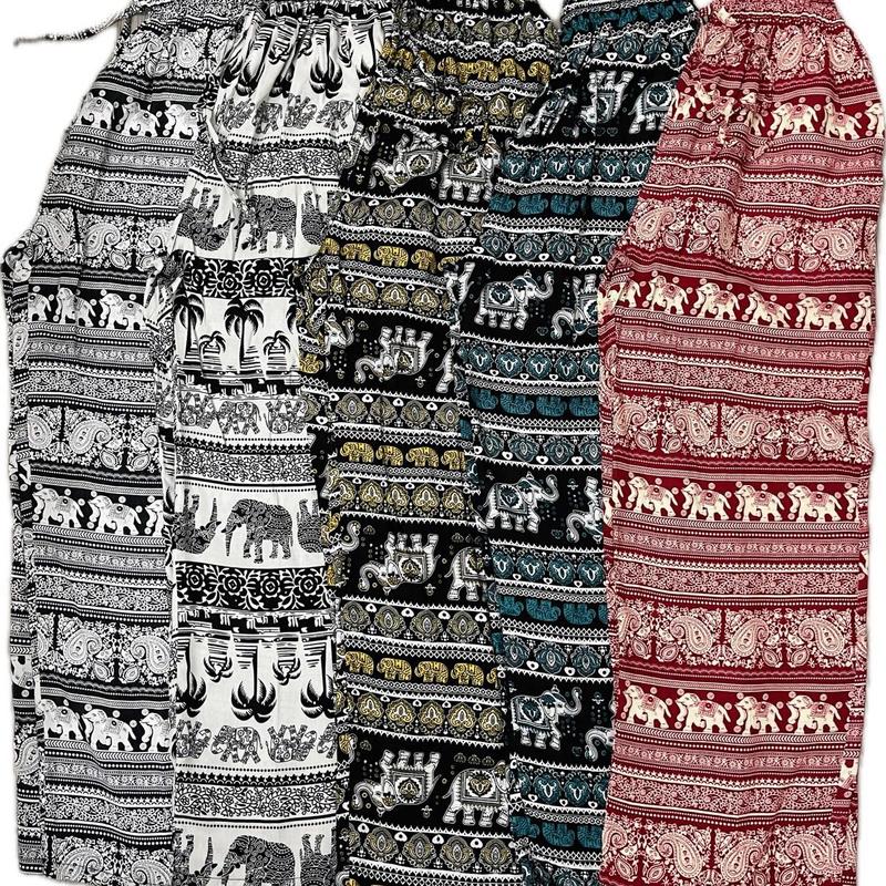 (Bigsize 85kg) Quần dài thổ cẩm voi nam nữ ( ống suông) vải lanh