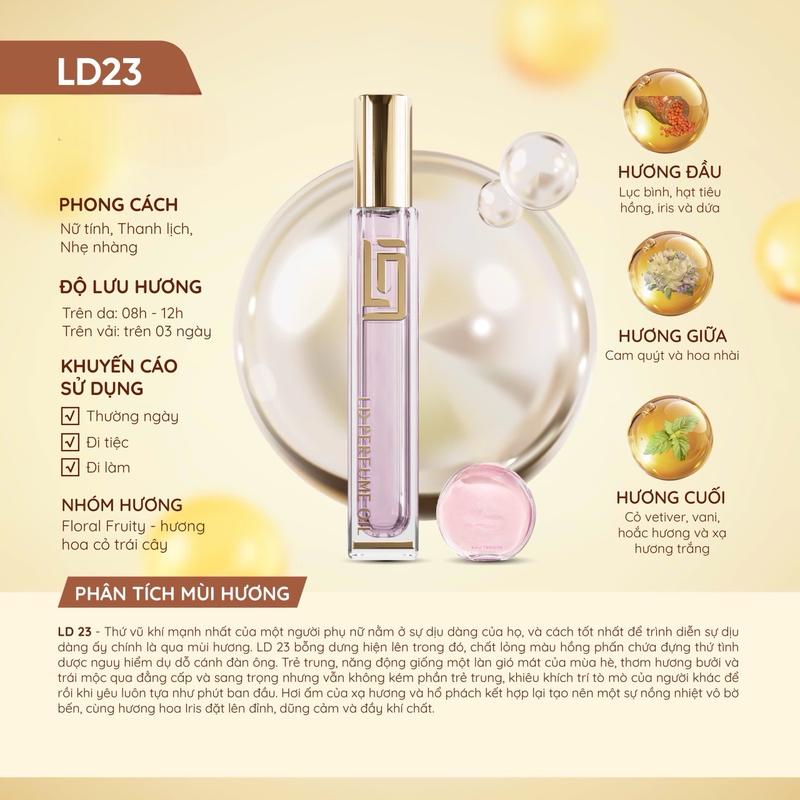 ￼[Bán Chạy] LD 23 Tinh Dầu Nước Hoa 12ml - LD PERFUME OIL , Nữ Tính , Thanh Lịch , Nhẹ Nhàng , LD23 Mỹ Phẩm Cosmetic