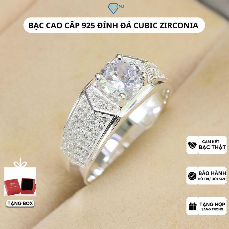 Nhẫn bạc nam đính đá CZ cao cấp sang trọng NNA0579 - Trang Sức TNJ
