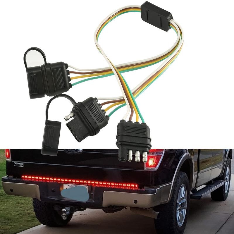2-Way 4Pin Harness Connector Tailgate Light Bars Wiring Adapter Y - Foto 4