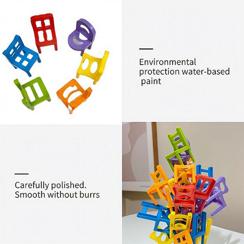 Product Introduction of Colorful Family Board Game A Strategic Educational Toy for Kids Balance Chairs on a Desk to Win N6H3 26