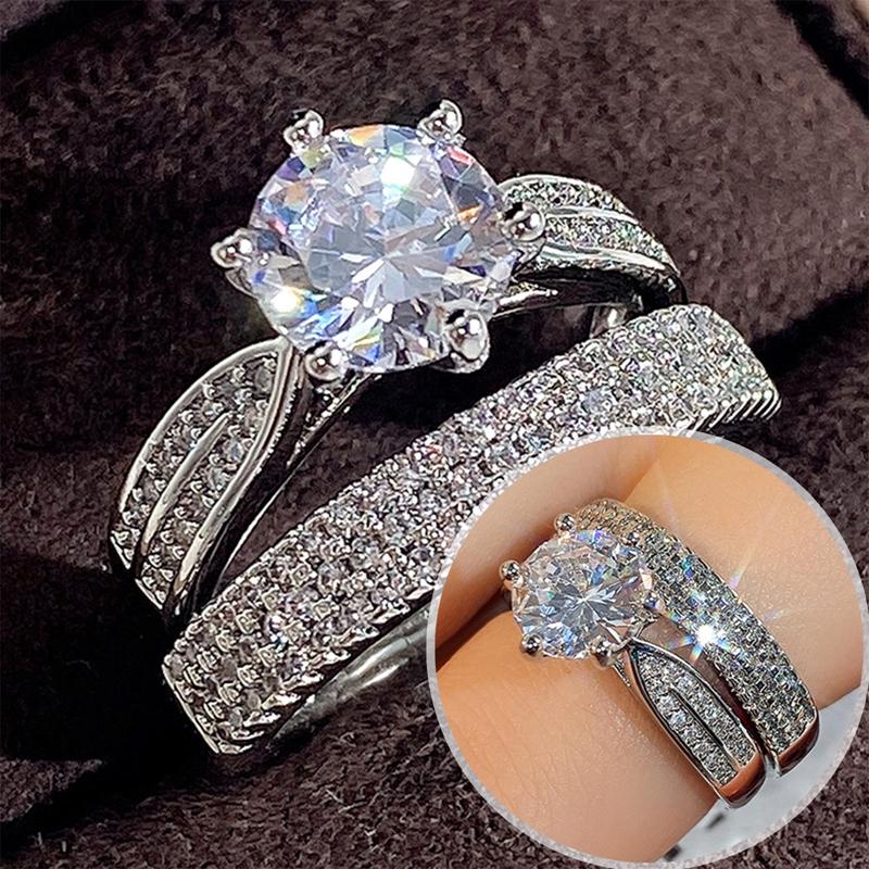 Product Introduction of 1 Pair Vintage Micropaved Zircon Rings for Men Women Engagement Party Temperament Sweet Accessory Fashion Jewelry 15
