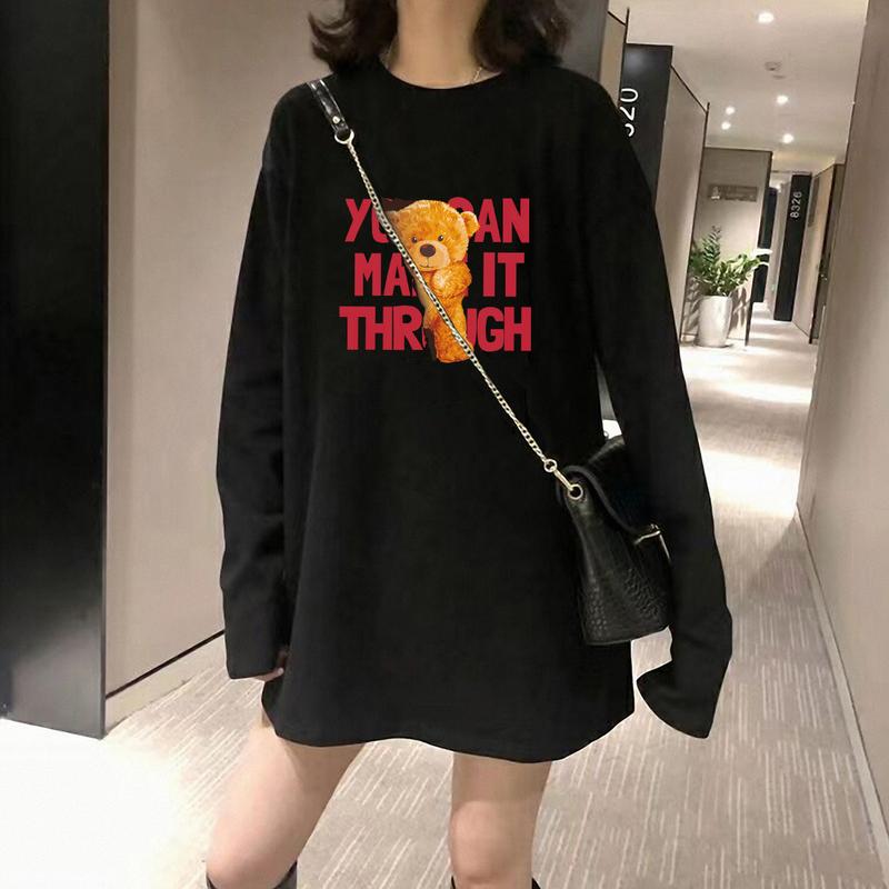 Product Introduction of Maternity Clothes Nursing Clothes Autumn and Winter Long Sleeve Mid-Length Korean Style Loose plus Size Bottoming Shirt Nursing Clothing Outerwear T-shirt Women 5