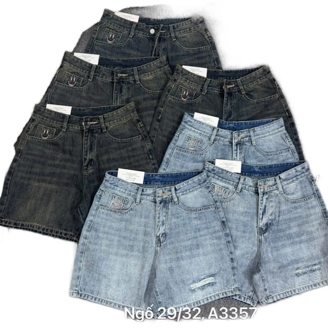 Quần sọt jean cotton  không giản nữ xinh lunh linh bò Voi Pants