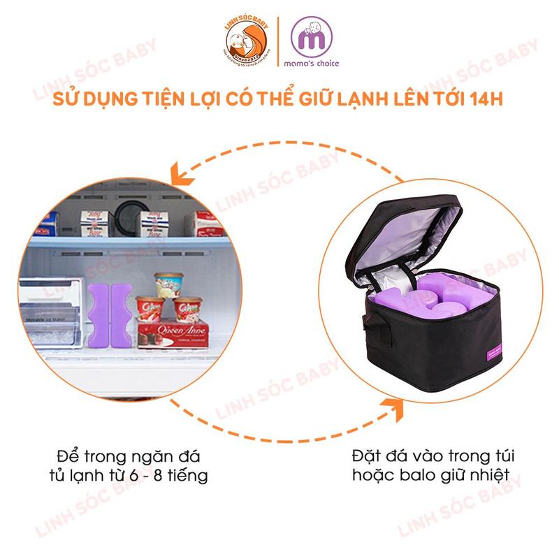 Bộ bảo quản sữa mẹ, giữ lạnh sữa mẹ đến 14 giờ, túi giữ nhiệt, balo đa năng giữ nhiệt, đá khô và bình trữ sữa 7